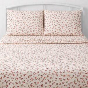 Pillowfort Queen Ditzy Flower Cotton Sheet Set Floral 4 Pc Target New 220 TC